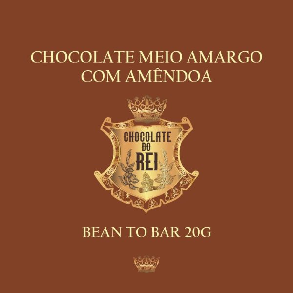 Chocolate meio amargo com amêndoas - Chocolate do Rei