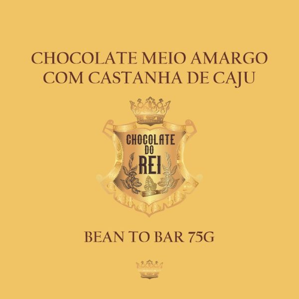 Chocolate meio amargo com castanha de caju - Chocolate do Rei