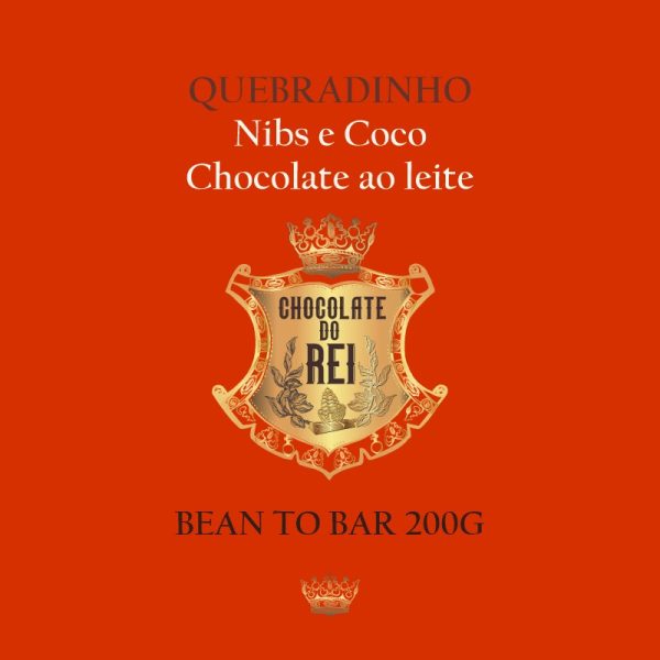 Quebradinho ao leite de coco e Nibs - Chocolate do Rei