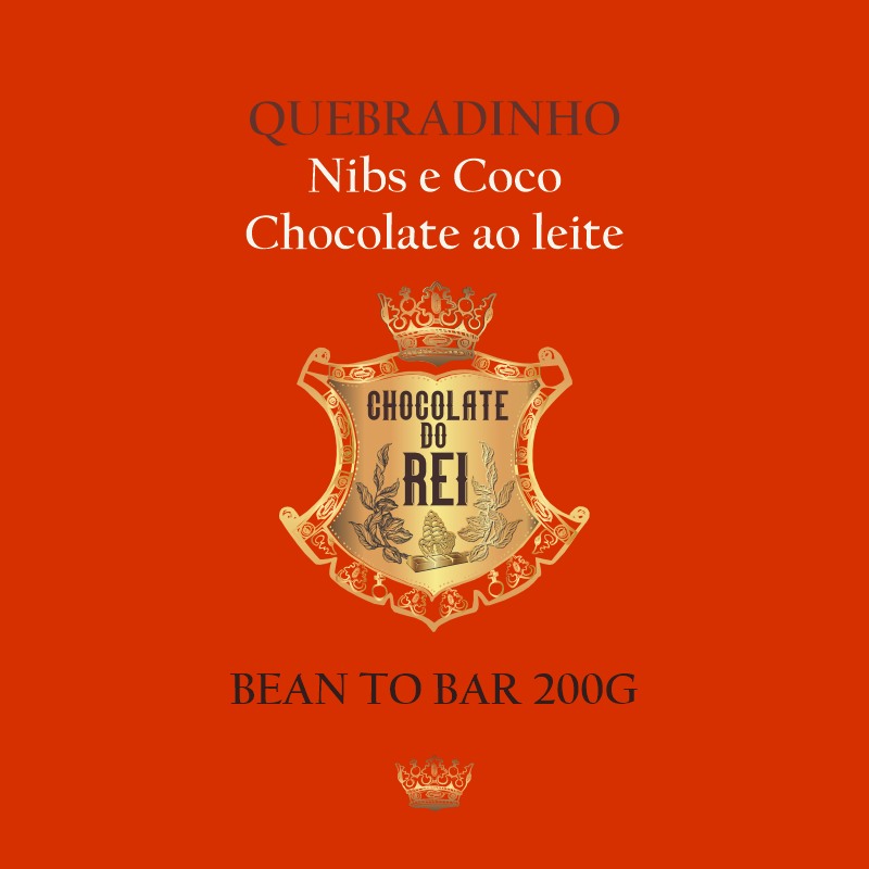 Quebradinho ao leite de coco e Nibs - Chocolate do Rei